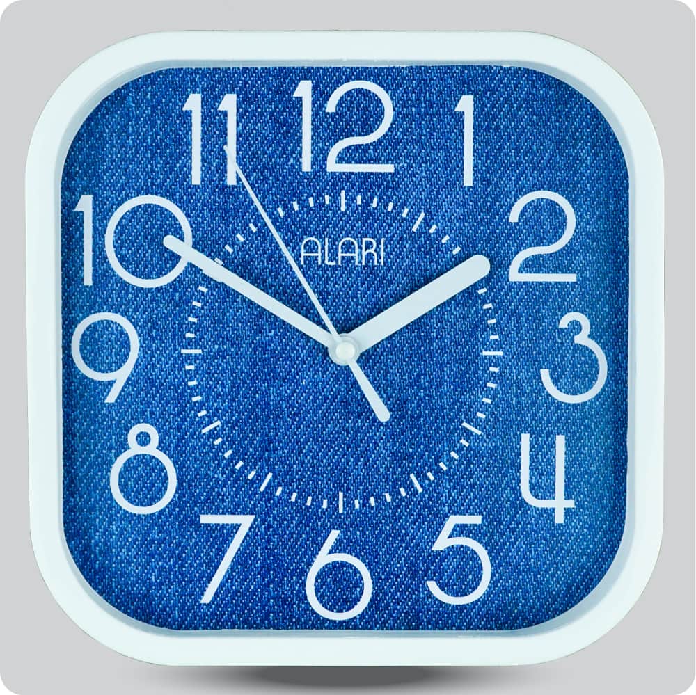 Jam Dinding Analog Polos Minimalis Alari Light Blue JDALARAL1211-5454LBLU