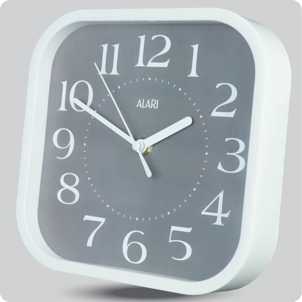 Jam Dinding Analog Polos Minimalis Alari Abu JDALARAL1246-5454ABU