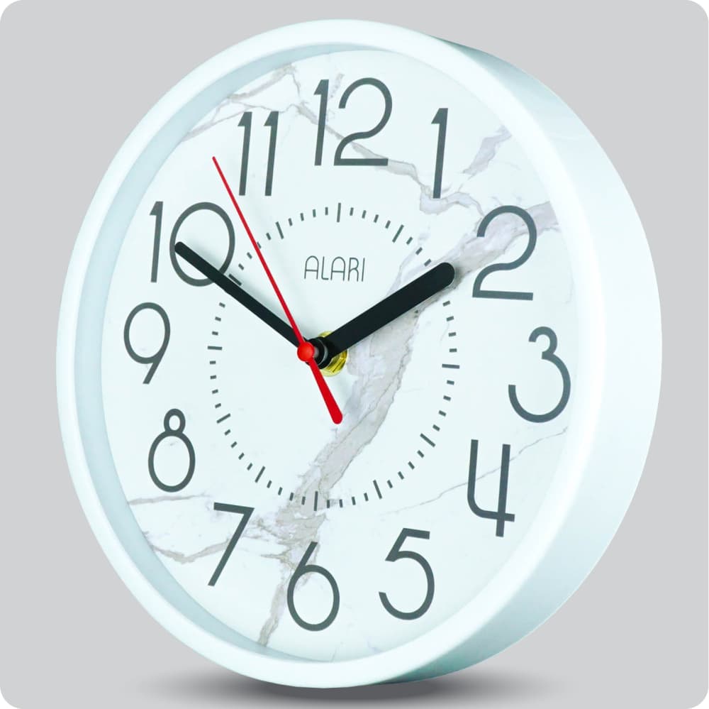 Jam Dinding Analog Polos Minimalis Alari Putih JDALARAL1239-1668PUT