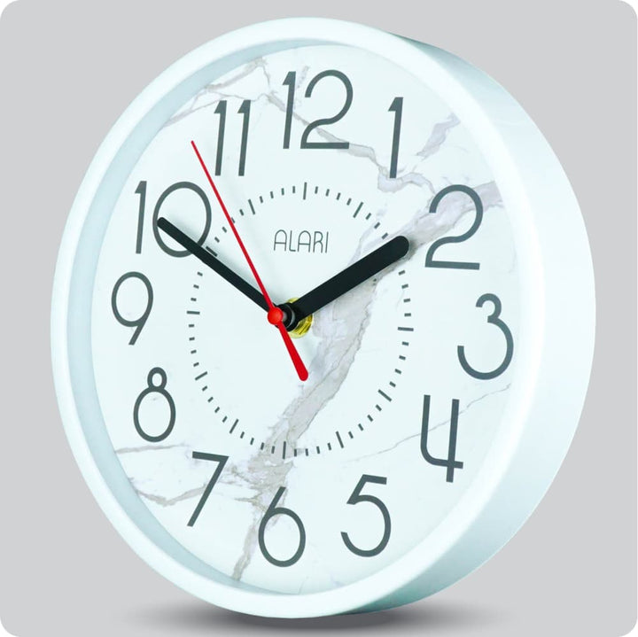 Jam Dinding Analog Polos Minimalis Alari Putih JDALARAL1239-1668PUT
