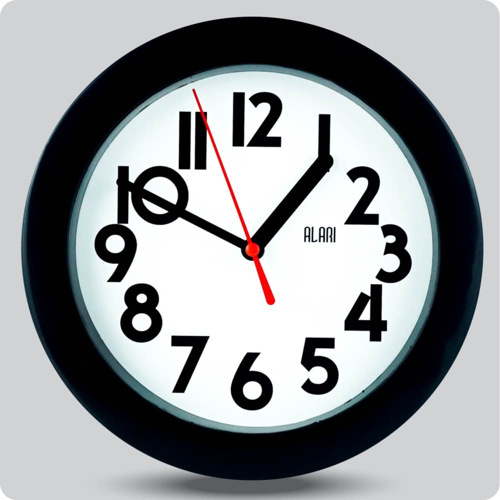 Jam Dinding Analog Polos Minimalis Alari Putih JDALARAL1249-805PUT