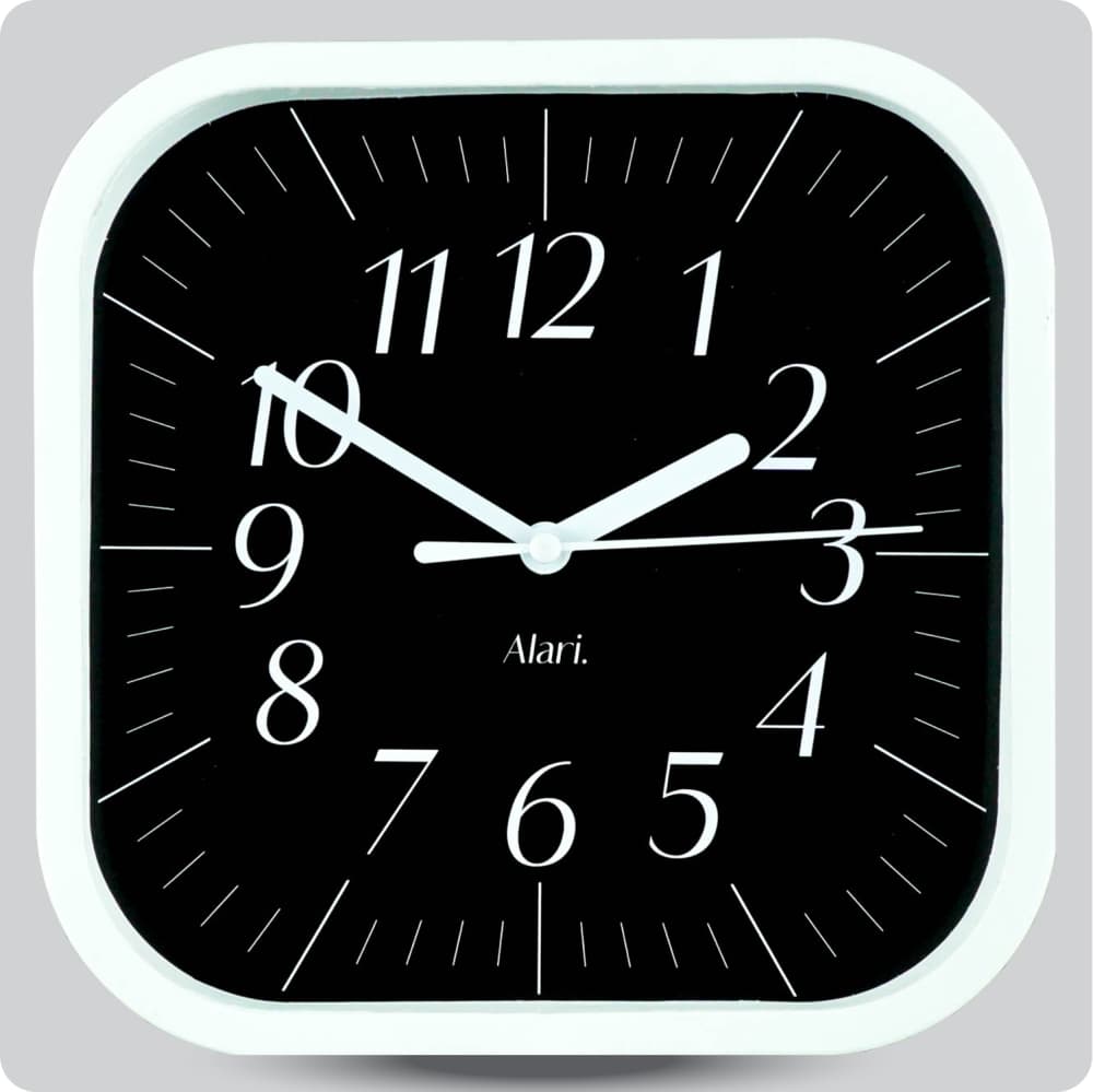 Jam Dinding Analog Polos Minimalis Alari Hitam JDALARAL1250-5454HIT