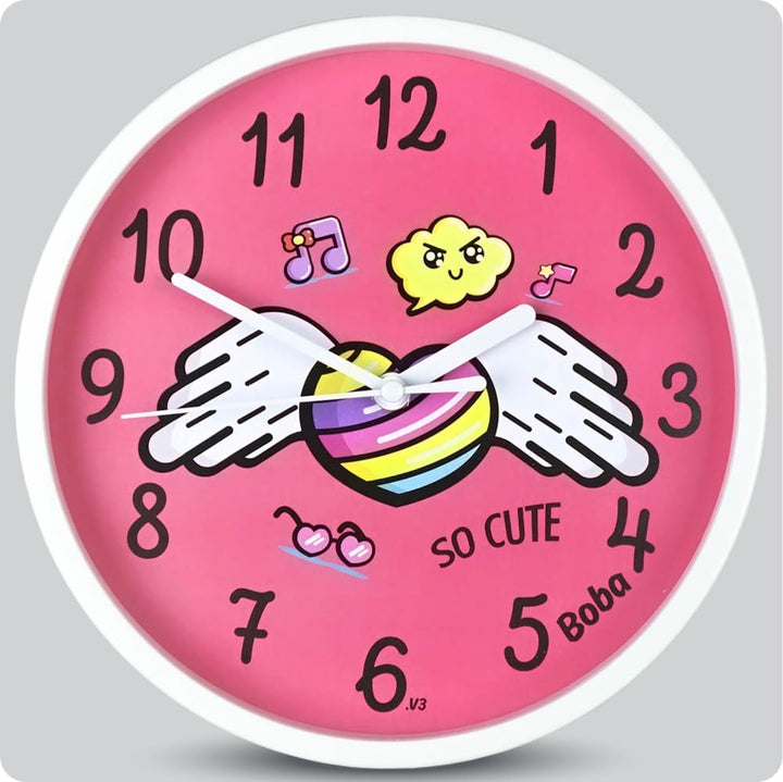 Jam Dinding Analog Karakter Anak Boba Heart So Cute JDBOBABB1173-1668HEAV3