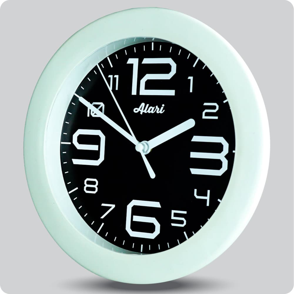 Jam Dinding Analog Polos Minimalis Alari Hitam JDALARAL1154-805HIT