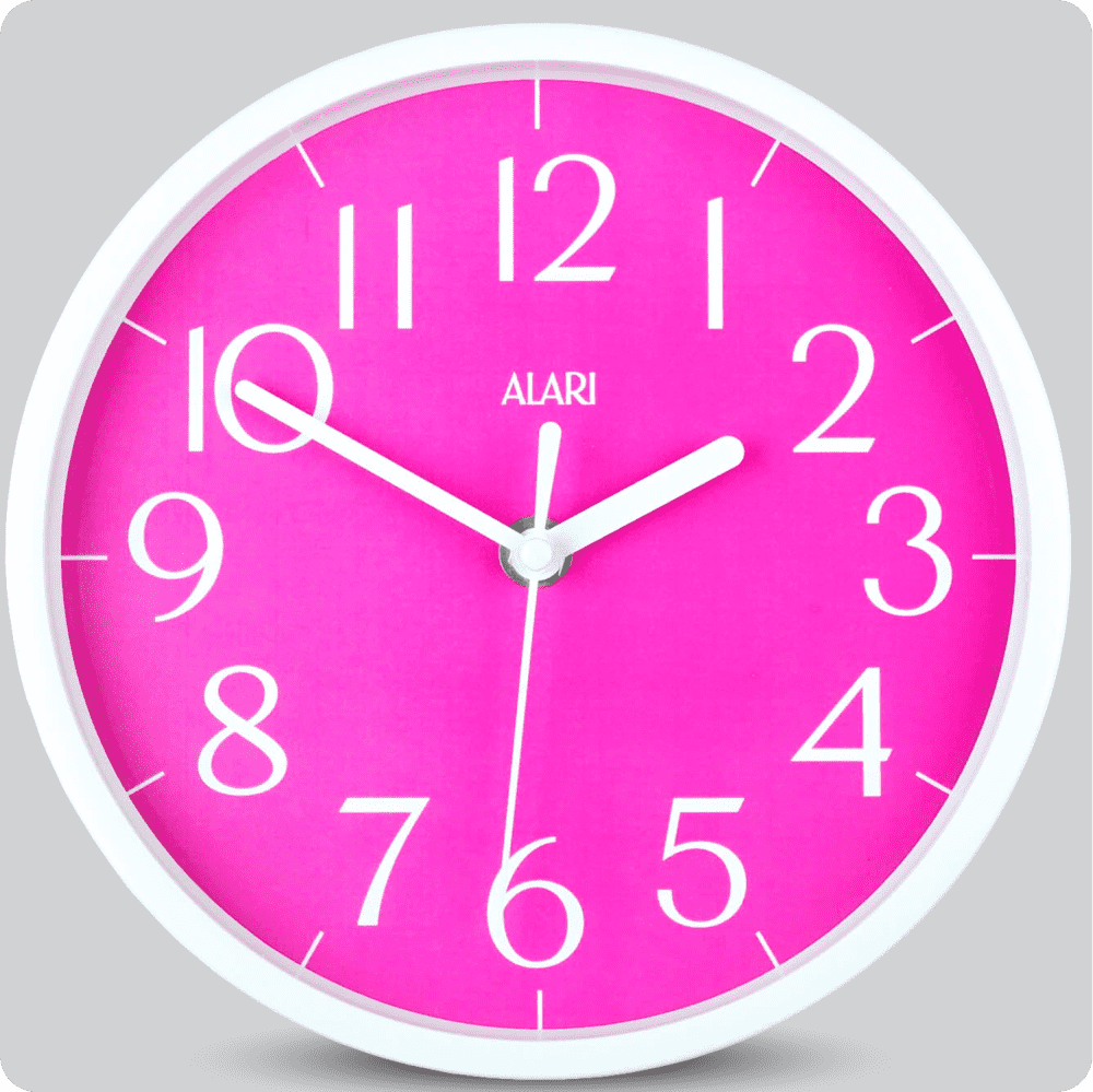 Jam Dinding Analog Polos Minimalis Alari Pink JDALARAL1196-1668PIN