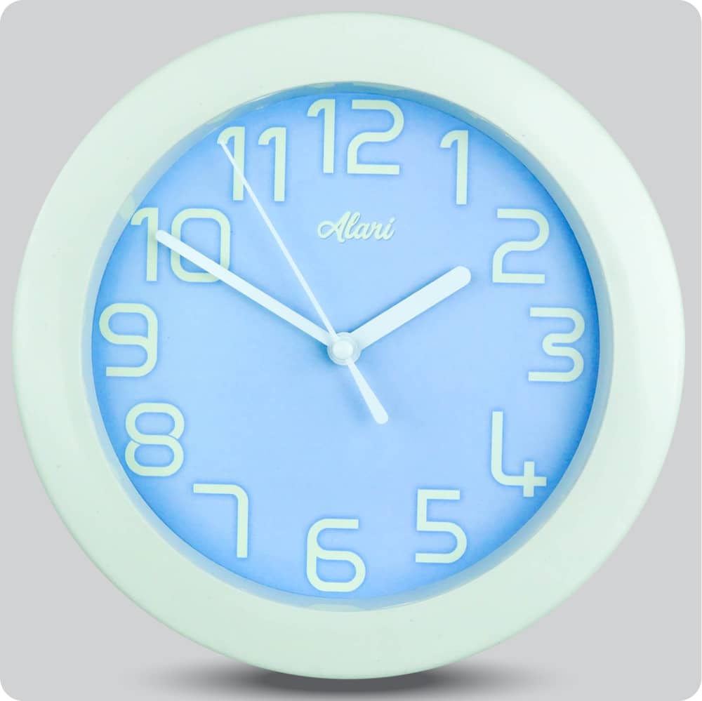 Jam Dinding Analog Polos Minimalis Alari Biru JDALARAL1168-805BIR
