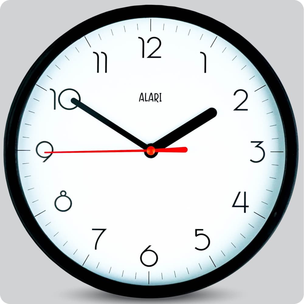 Jam Dinding Analog Polos Minimalis Alari Putih JDALARAL1223-1668PUT