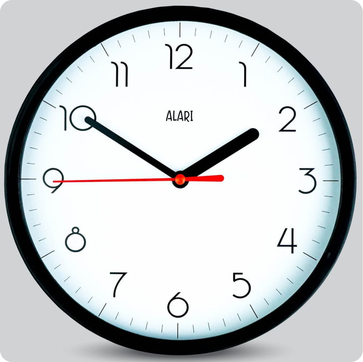 Jam Dinding Analog Polos Minimalis Alari Putih JDALARAL1223-1668PUT