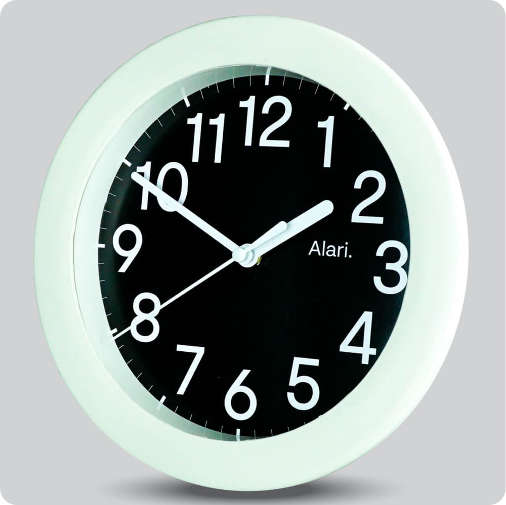 Jam Dinding Analog Polos Minimalis Alari Hitam JDALARAL1113-805HIT