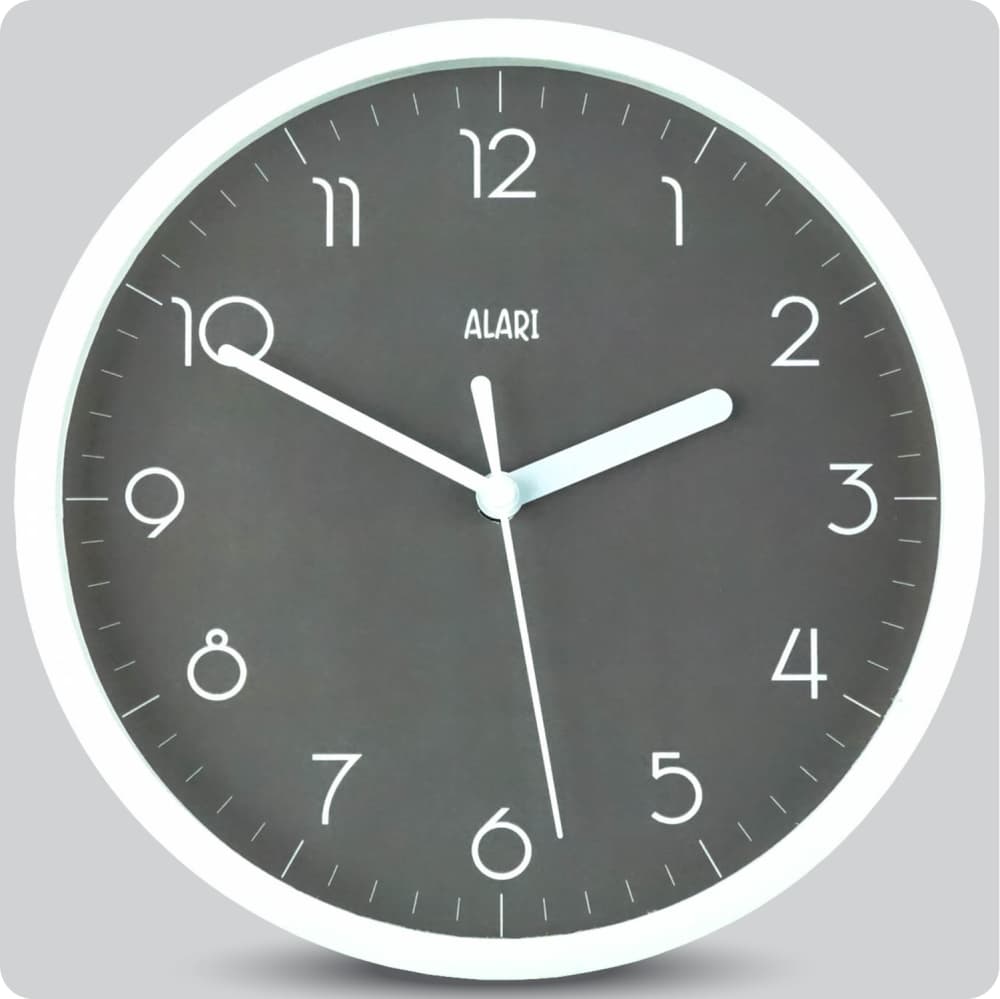 Jam Dinding Analog Polos Minimalis Alari Abu JDALARAL1223-1668ABU
