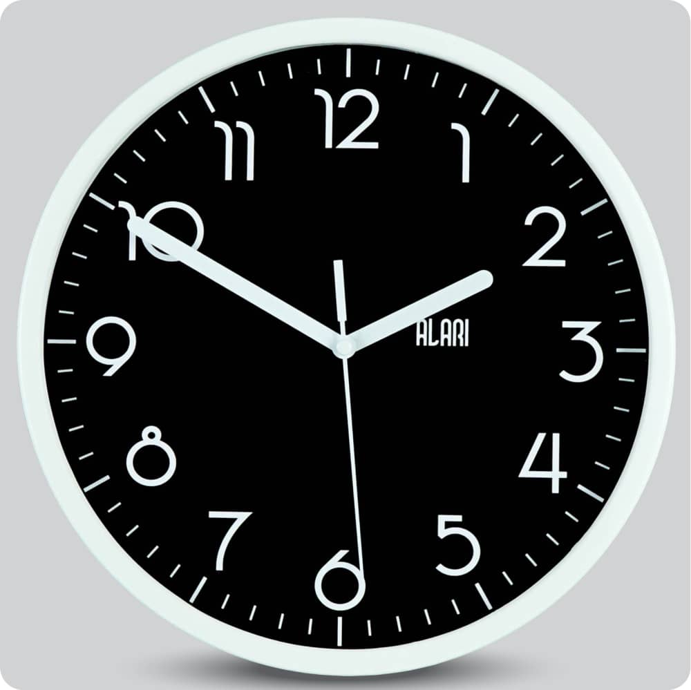 Jam Dinding Analog Polos Minimalis Alari Hitam 25 Cm JDALARAL1256-168LHIT