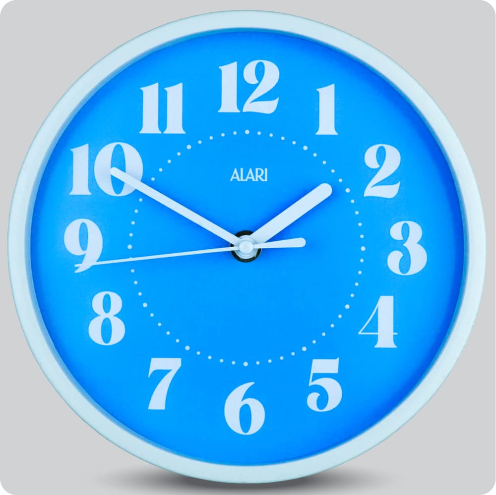 Jam Dinding Analog Polos Minimalis Alari Biru JDALARAL1190-1668BIR