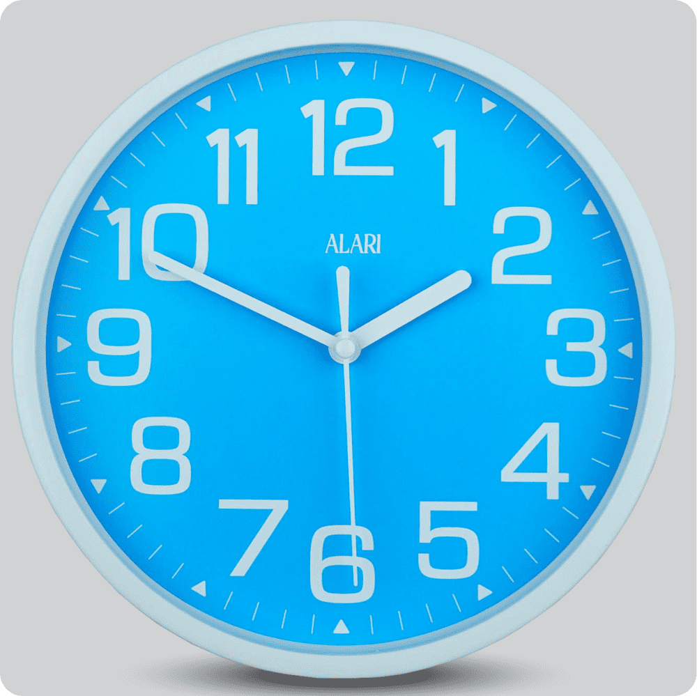 Jam Dinding Analog Polos Minimalis Alari Biru JDALARAL1193-1668BIR