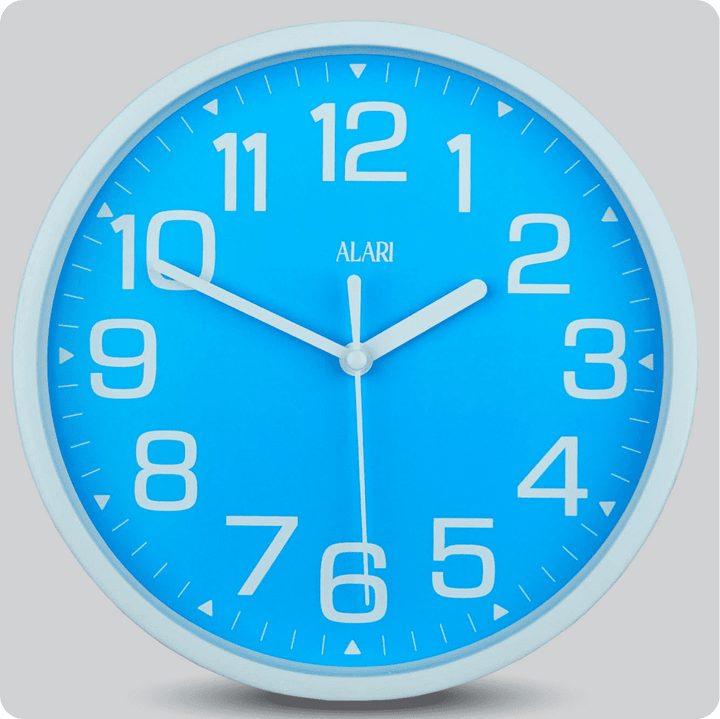 Jam Dinding Analog Polos Minimalis Alari Biru JDALARAL1193-1668BIR