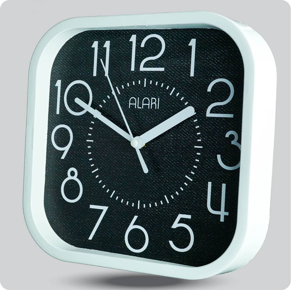Jam Dinding Analog Polos Minimalis Alari Black JDALARAL1211-5454PBLA