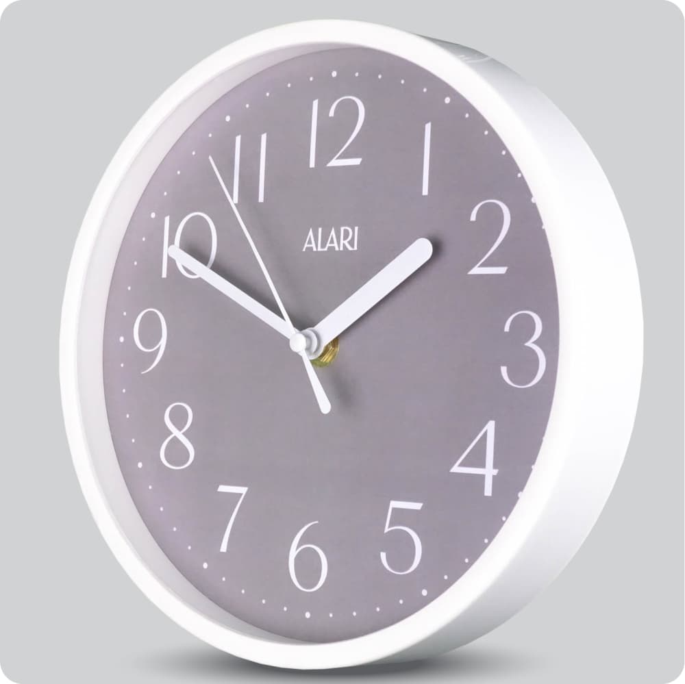 Jam Dinding Analog Polos Minimalis Alari Abu JDALARAL1252-1668ABU