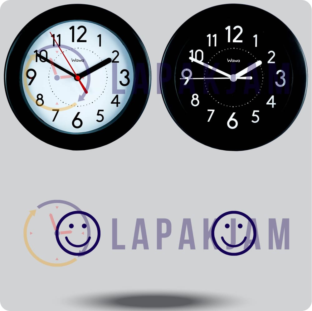 Jam Dinding Analog Polos Minimalis Wawa Hitam JDWAWAWW1111-805HIT