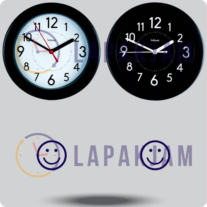Jam Dinding Analog Polos Minimalis Wawa Hitam JDWAWAWW1111-805HIT