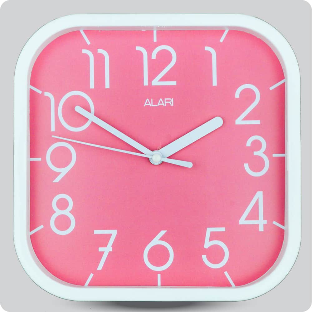Jam Dinding Analog Polos Minimalis Alari Pink JDALARAL1112-5454PIN