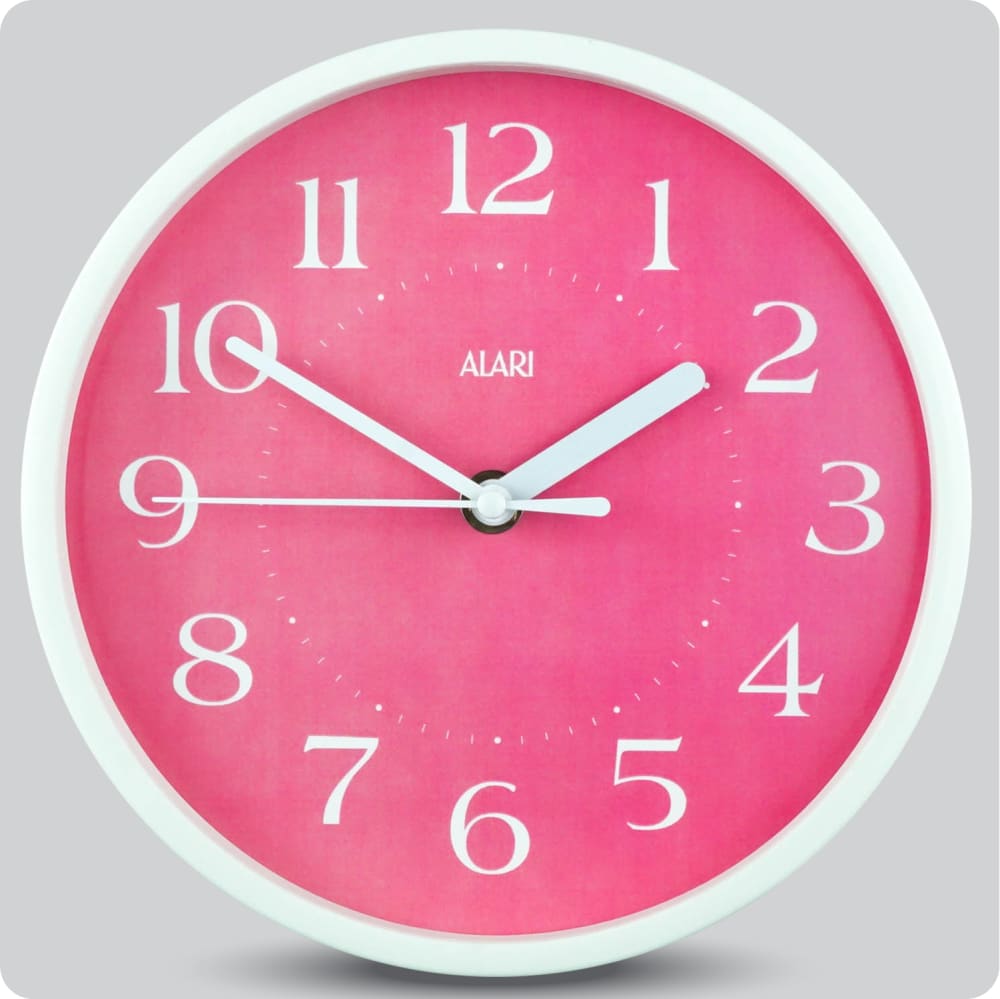Jam Dinding Analog Polos Minimalis Alari Pink JDALARAL1246-1668PIN