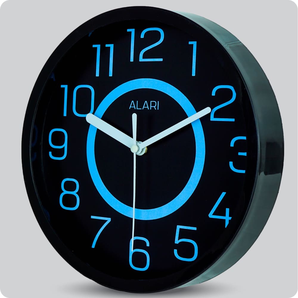 Jam Dinding Analog Polos Minimalis Alari Blue JDALARAL1181BLU