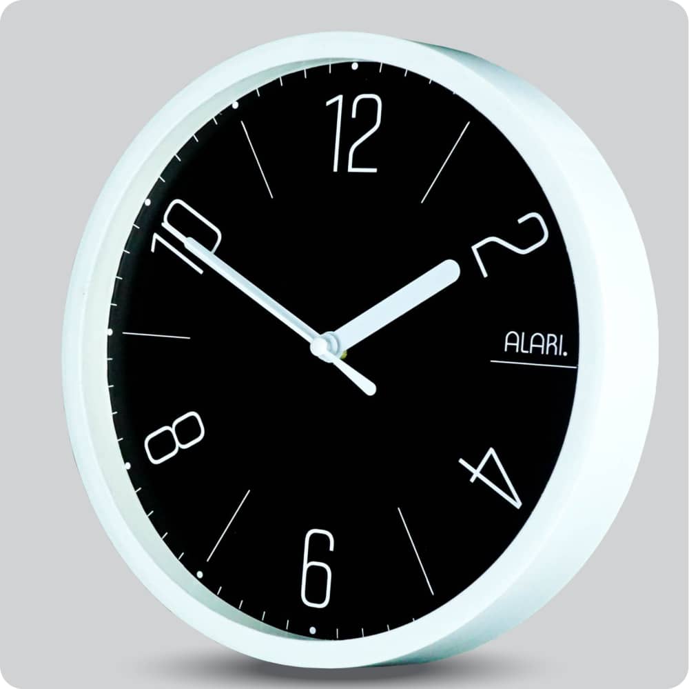 Jam Dinding Analog Polos Minimalis Alari Hitam JDALARAL1230-1668HIT