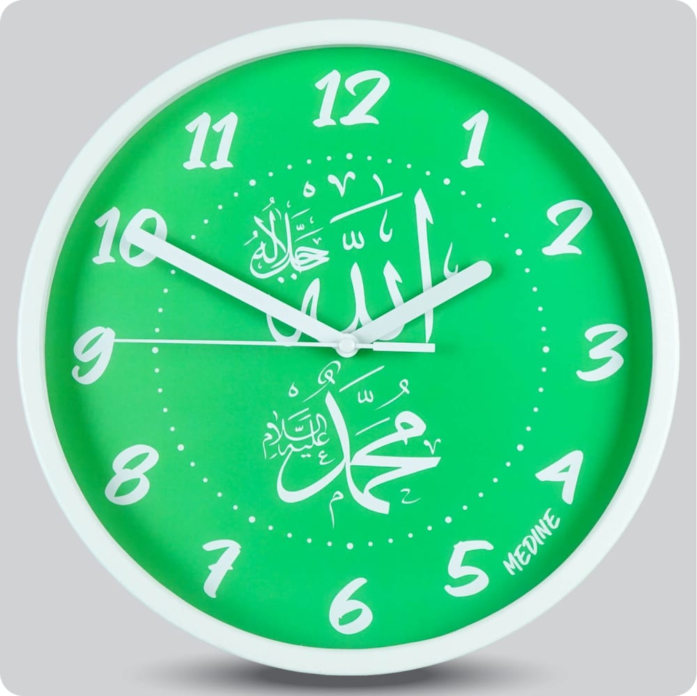 Jam Dinding Analog Kaligrafi Medine Hijau 25 Cm JDMEDIMD1168-168LHIJ