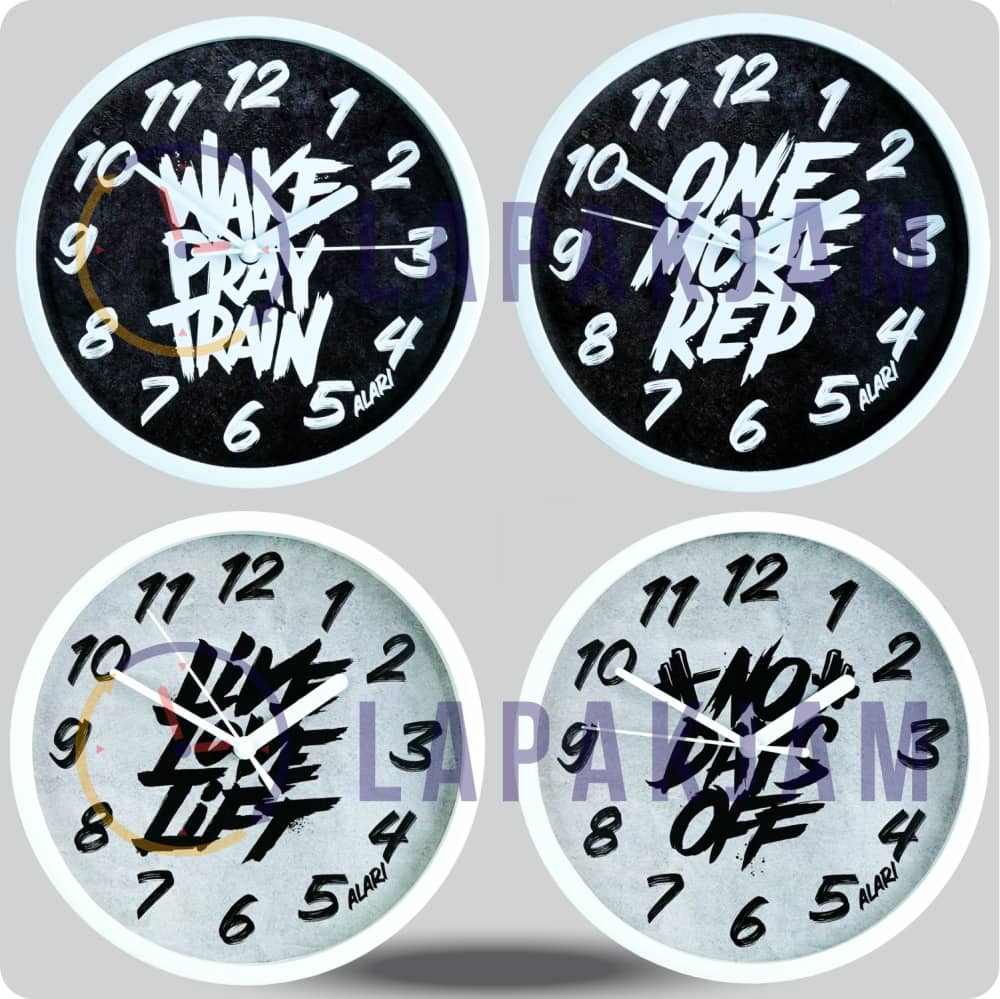 Jam Dinding Analog Rustic/Shabby Chic Alari No Days Off JDALARAL1224-1668DAY