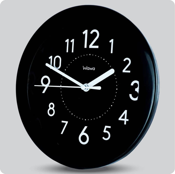 Jam Dinding Analog Polos Minimalis Wawa Hitam JDWAWAWW1111-805HIT