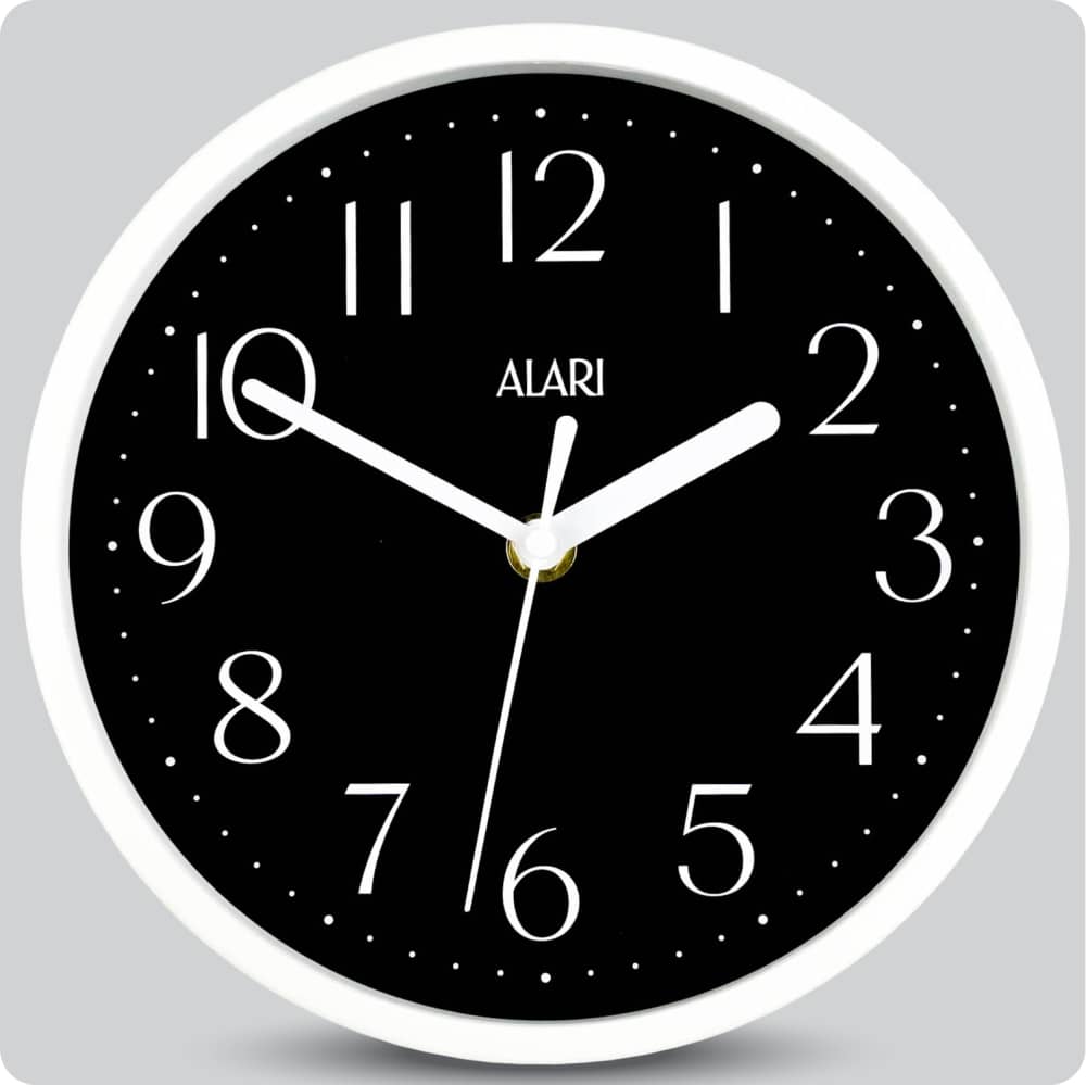 Jam Dinding Analog Polos Minimalis Alari Hitam JDALARAL1252-1668HIT