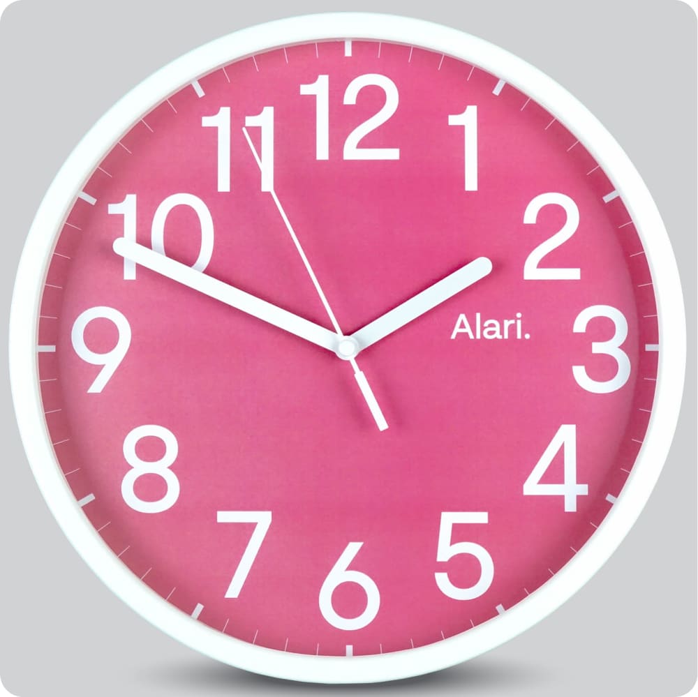 Jam Dinding Analog Polos Minimalis Alari Merah 25 Cm JDALARAL1113-168LMER