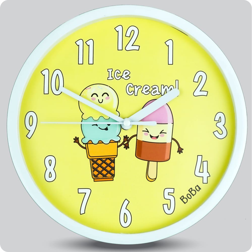 Jam Dinding Analog Karakter Anak Boba Ice Cream JDBOBABB1117ICE