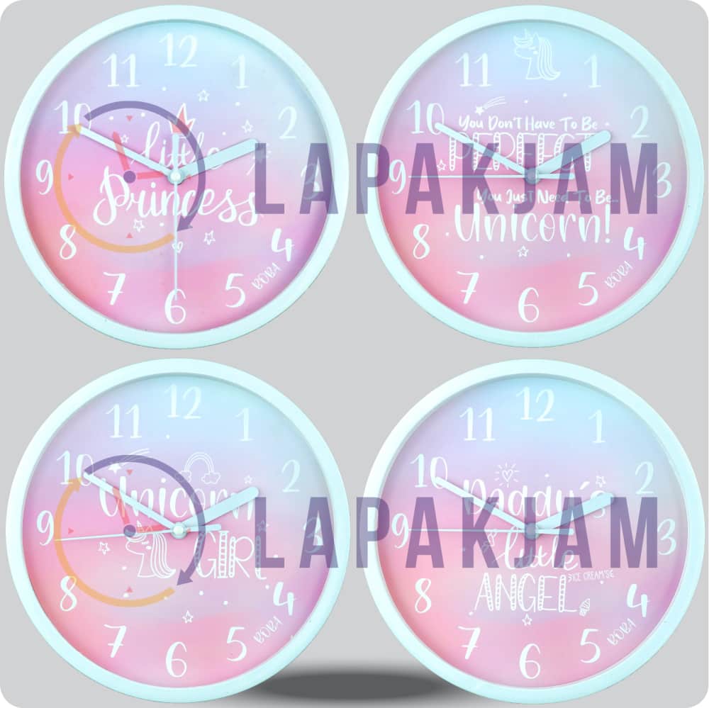 Jam Dinding Analog Karakter Anak Boba Unicorn Girl JDBOBABB1129UNI