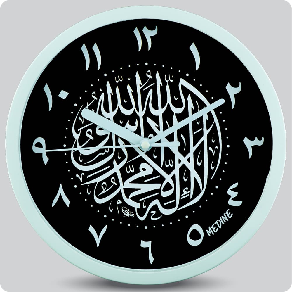 Jam Dinding Analog Kaligrafi Medine Angka Arab Hitam JDMEDIMD1123KMHITAR