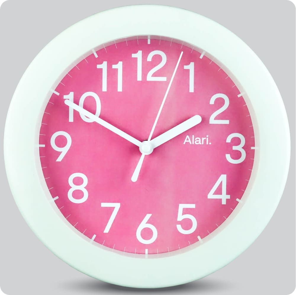 Jam Dinding Analog Polos Minimalis Alari Pink JDALARAL1113-805PIN
