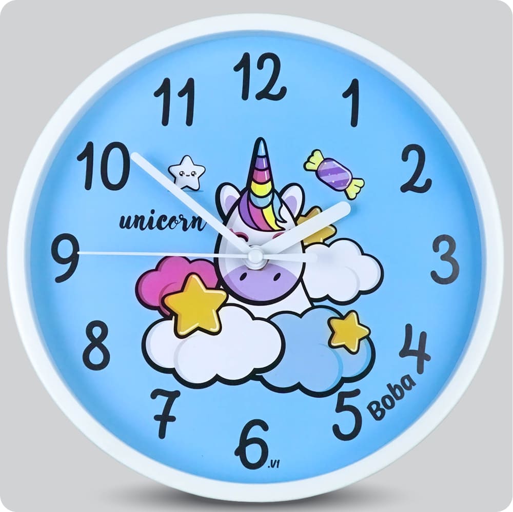 Jam Dinding Analog Karakter Anak Boba Unicorn JDBOBABB1173-1668UNIV1