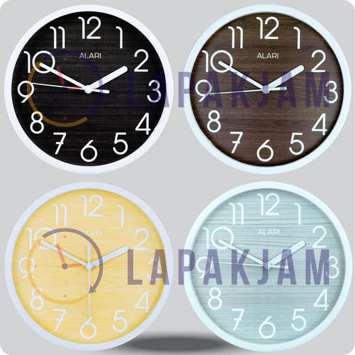 Jam Dinding Analog Polos Minimalis Alari Abu-Abu JDALARAL1288-1668ABU