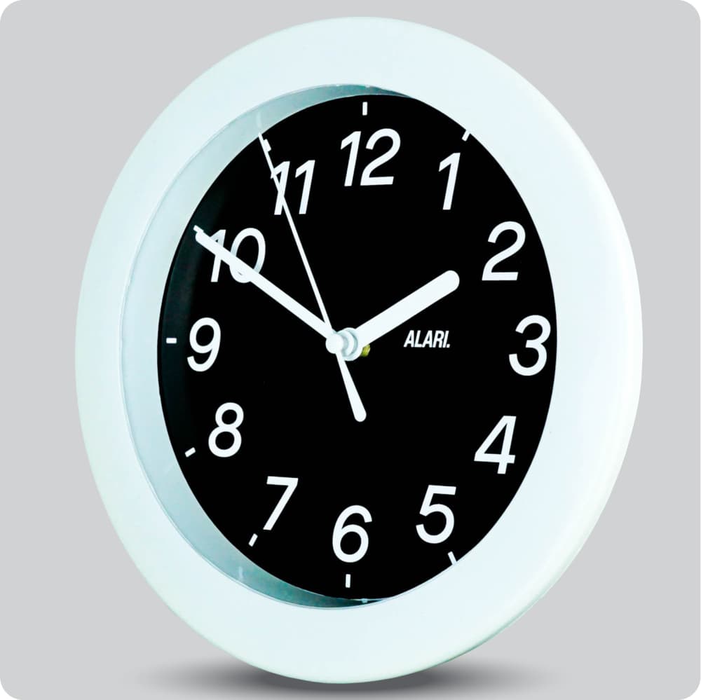 Jam Dinding Analog Polos Minimalis Alari Hitam JDALARAL8000-805HIT