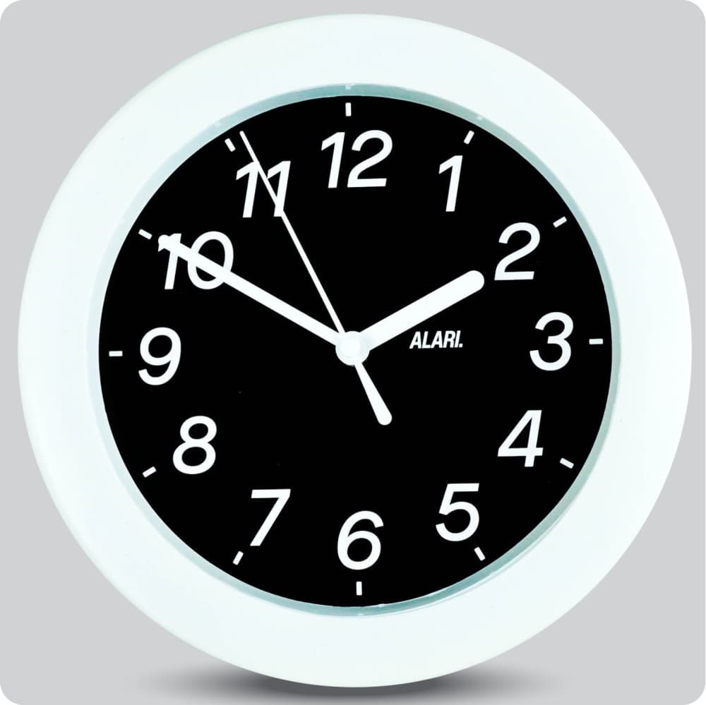 Jam Dinding Analog Polos Minimalis Alari Hitam JDALARAL8000-805HIT