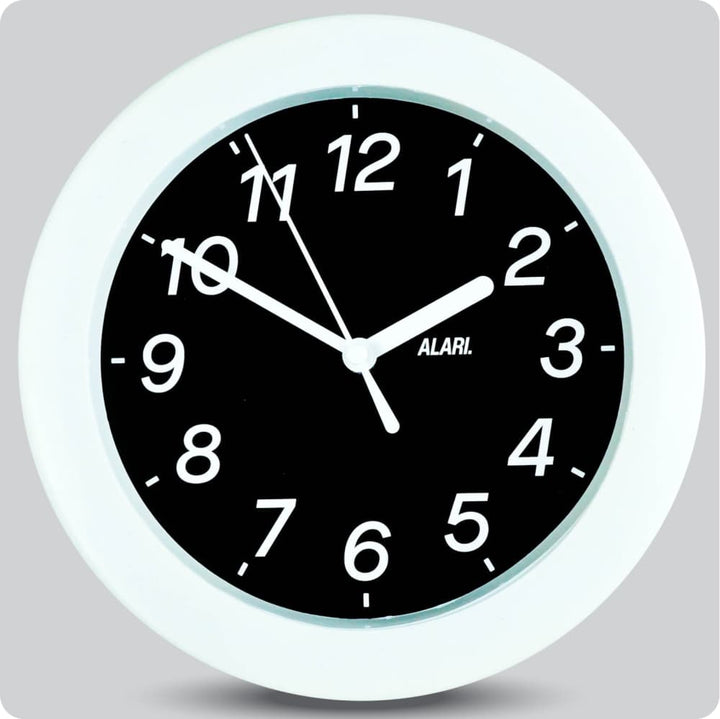 Jam Dinding Analog Polos Minimalis Alari Hitam JDALARAL8000-805HIT