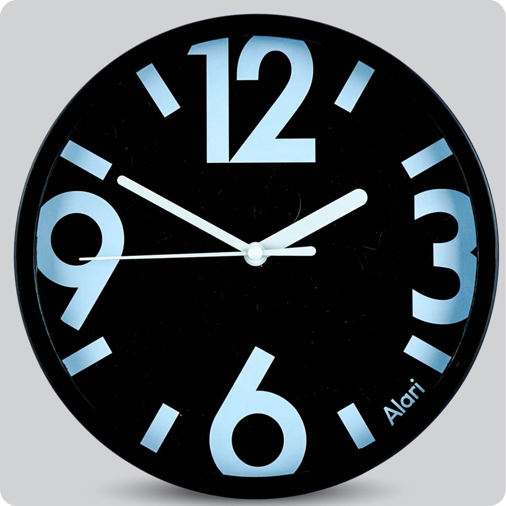 Jam Dinding Analog Polos Minimalis Alari Blue JDALARAL1118BLU