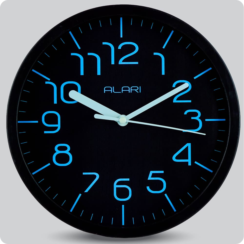 Jam Dinding Analog Polos Minimalis Alari Blue JDALARAL1199BLU