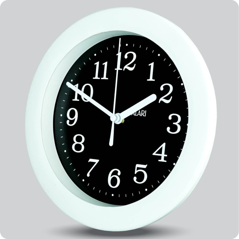 Jam Dinding Analog Polos Minimalis Alari Hitam JDALARAL1243-805HIT