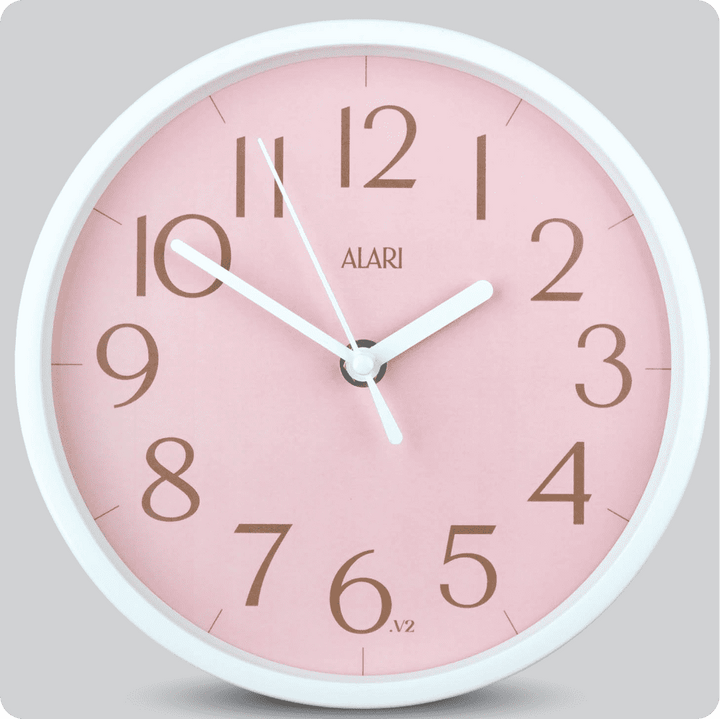 Jam Dinding Analog Polos Minimalis Alari Soft Pink V2 JDALARAL1179-1668PINV2
