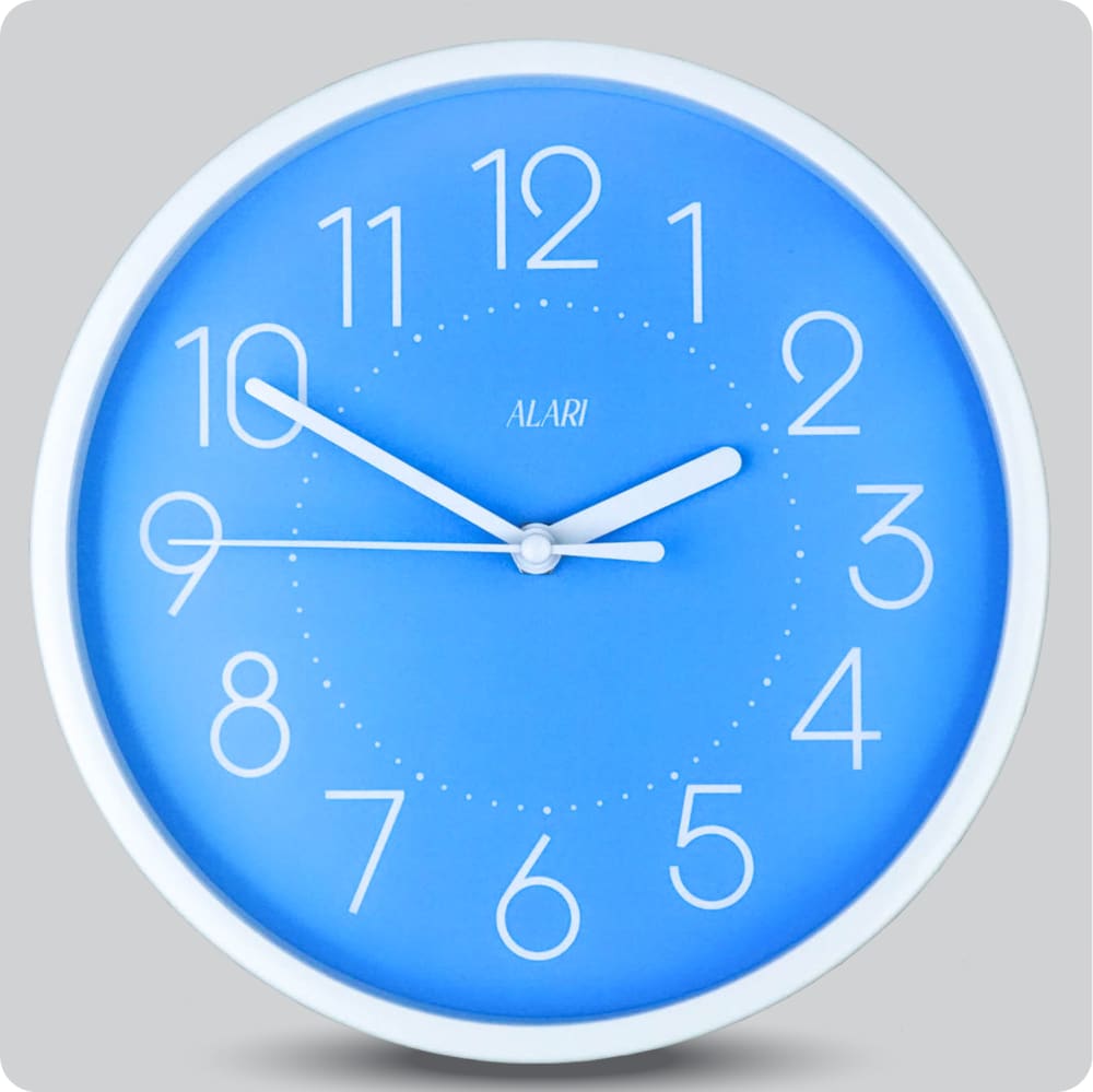 Jam Dinding Analog Polos Minimalis Alari Biru JDALARAL1166-1668BIR