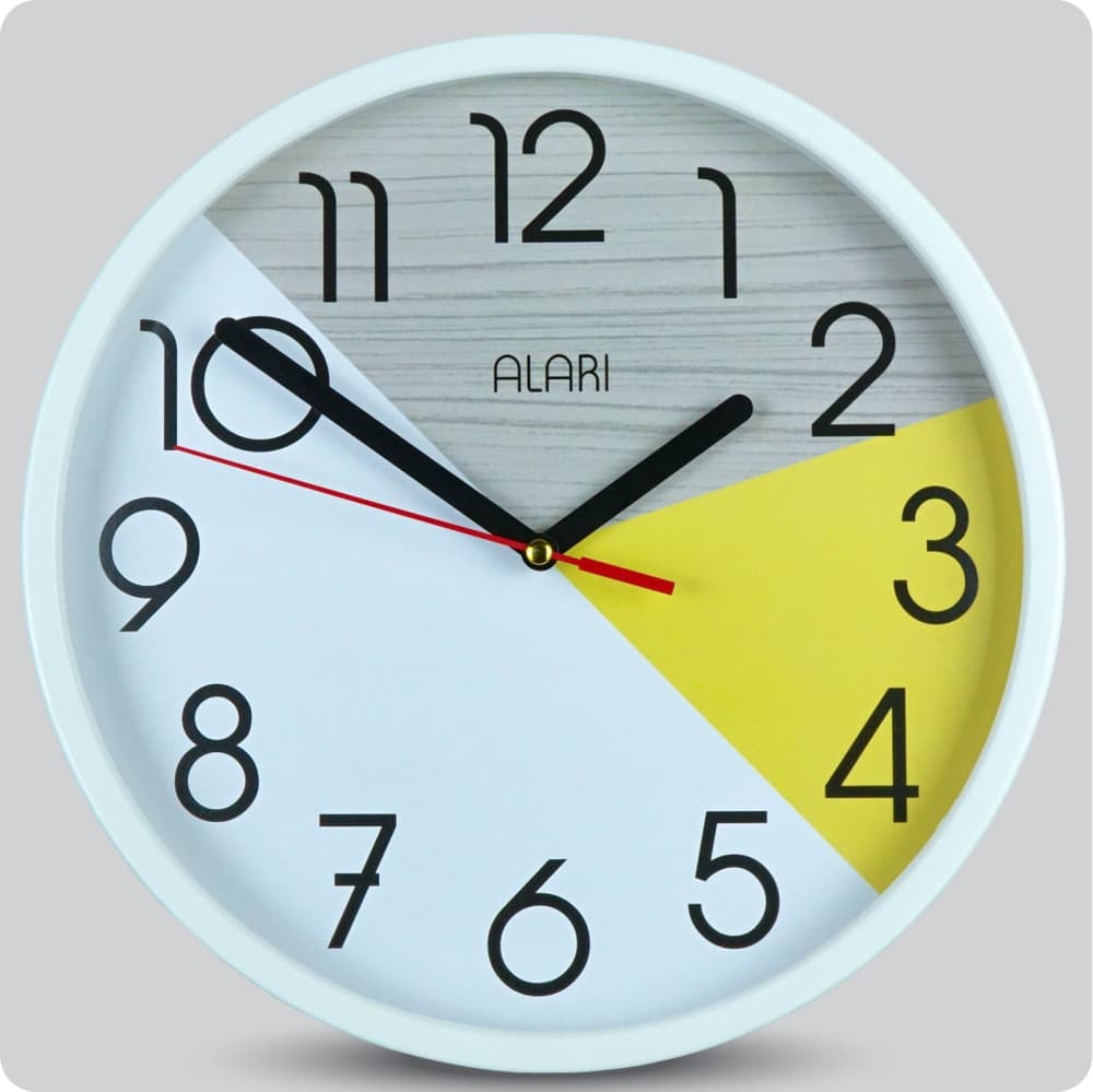 Jam Dinding Analog Polos Minimalis Alari Abu 25 Cm JDALARAL1210-168LABU