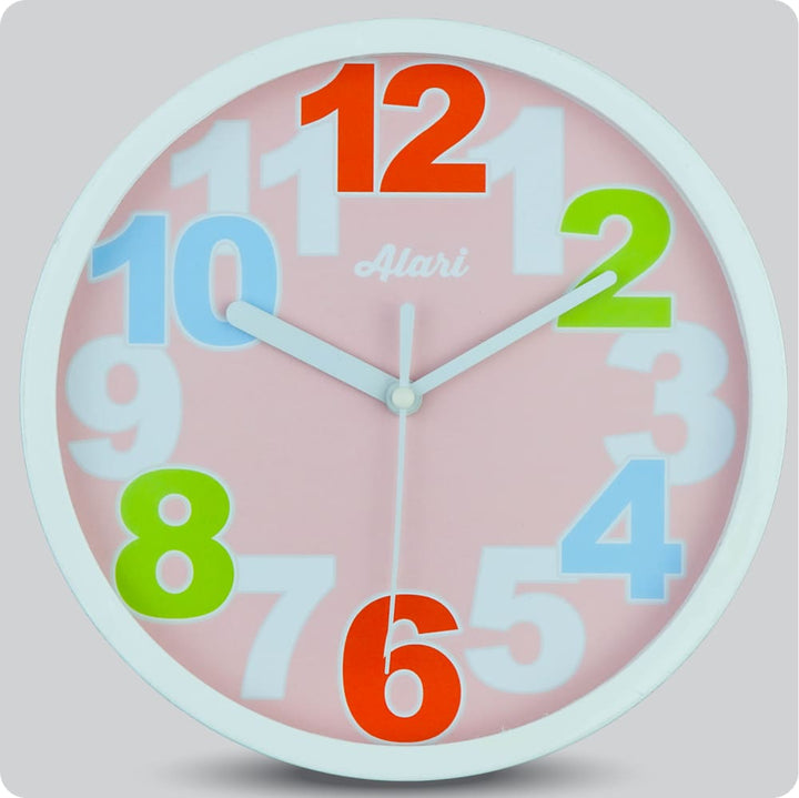 Jam Dinding Analog Polos Minimalis Alari Pink JDALARAL2133PIN