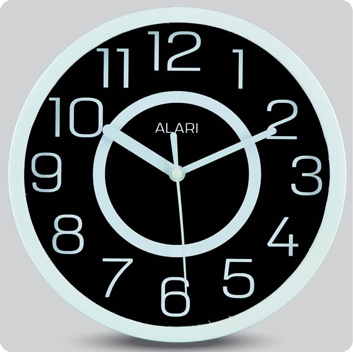 Jam Dinding Analog Polos Minimalis Alari White JDALARAL1181WHI