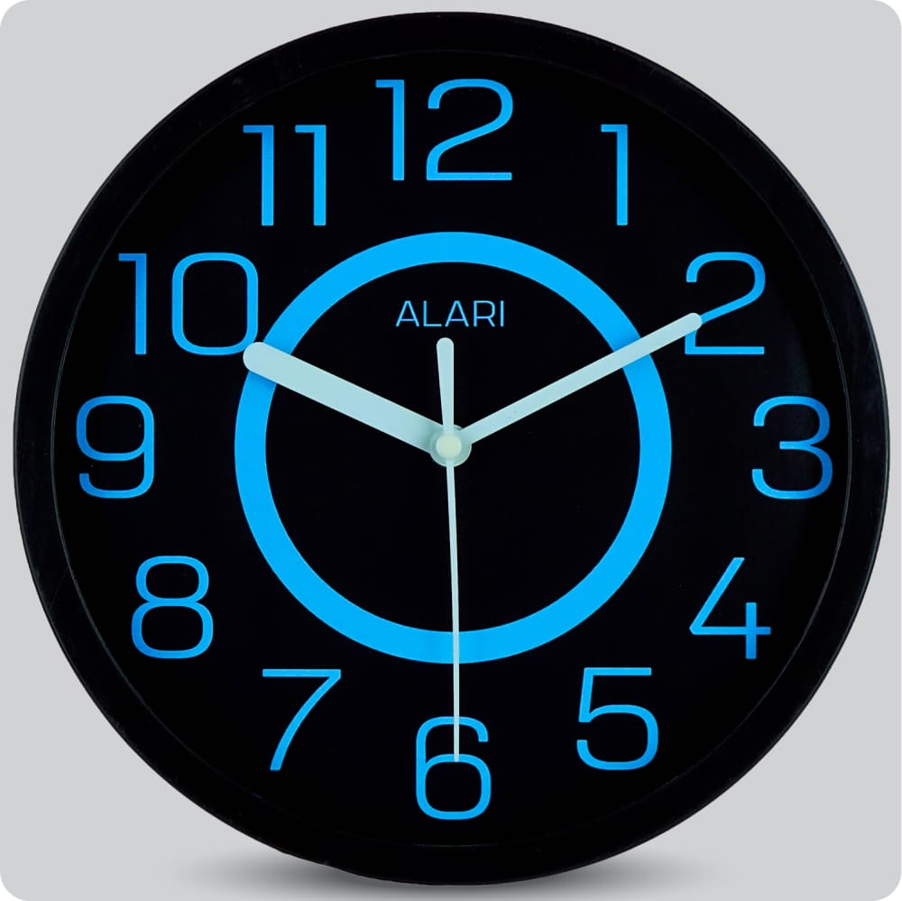 Jam Dinding Analog Polos Minimalis Alari Blue JDALARAL1181BLU