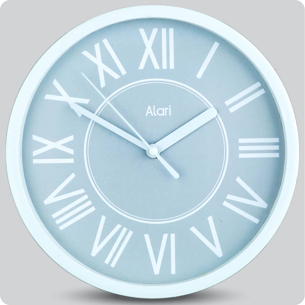 Jam Dinding Analog Polos Minimalis Alari Abu JDALARAL1214-1668ABU
